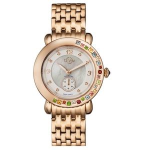 SALE! NEW Gevril Limited Edition Marsala Diamond & Gemstones Watch Swiss Quartz